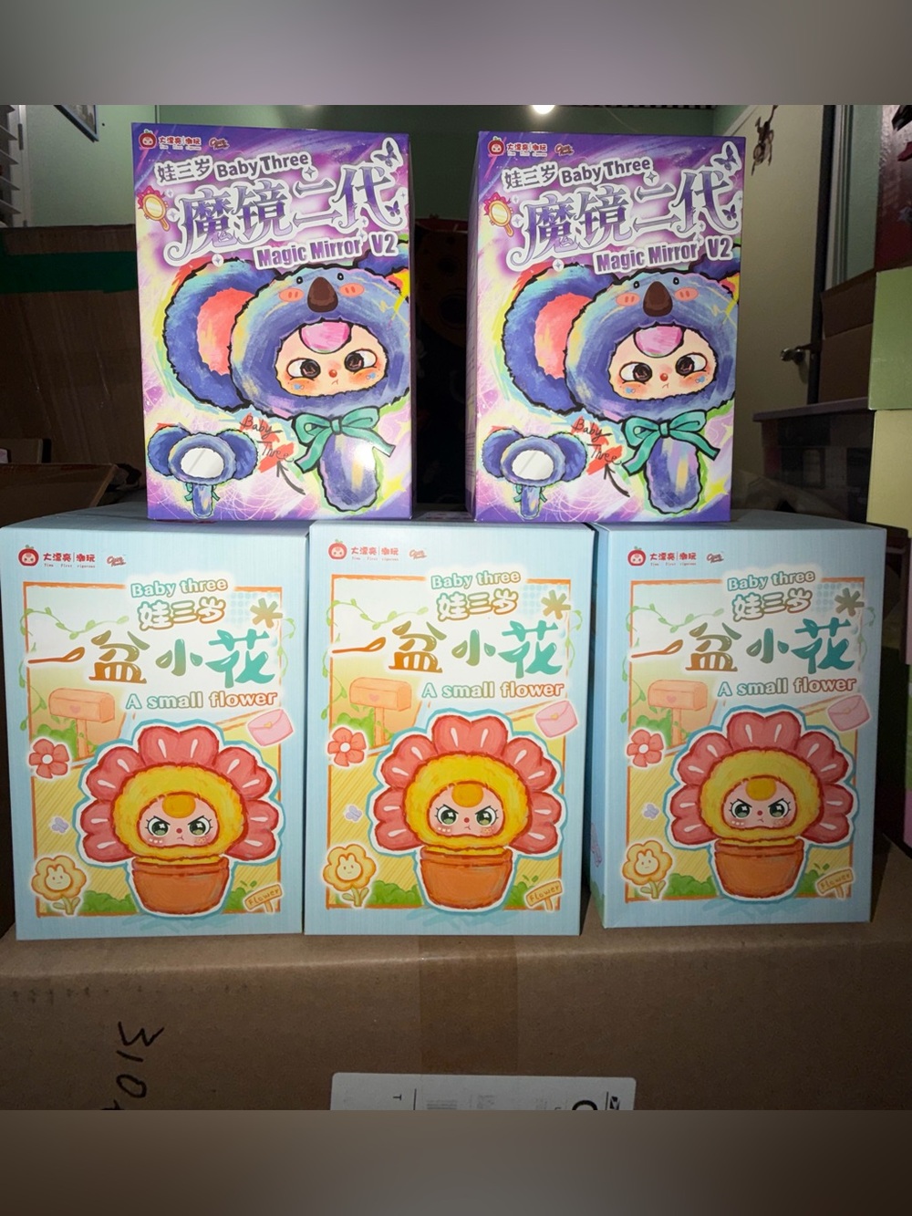 Baby Three Magic Mirror V2 / A Pot Of Little Flower Plush Bundle Set Blind Box